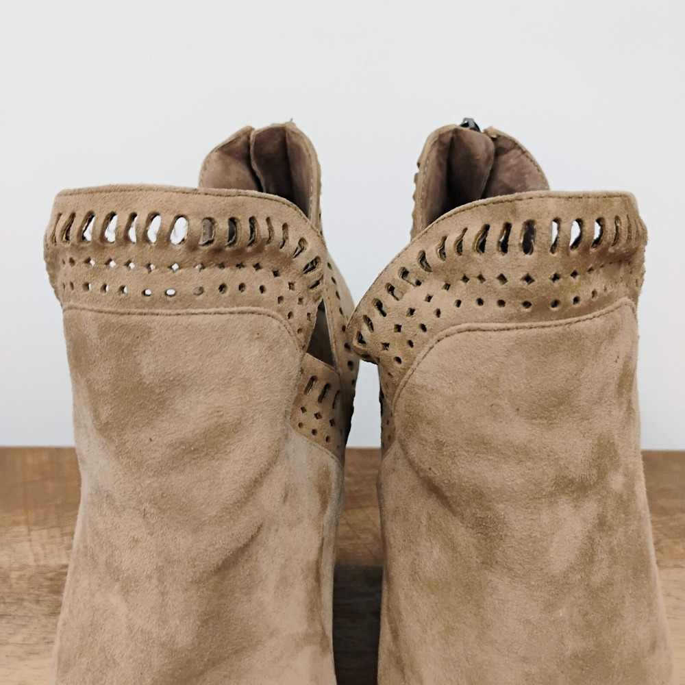 Vince Camuto‎ Boots Womens 10 M Fileana Split Shaft Ankle Bootie Brown Suede Zip - Picture 4 of 13